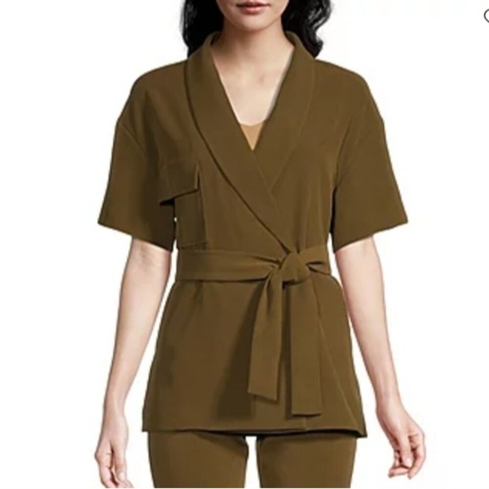 Worthington Lightweight Overcoat Olive Green with Belt XL